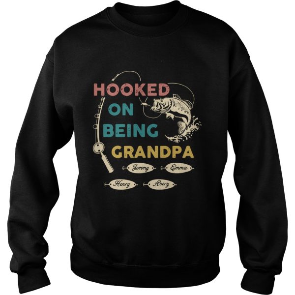 Hooked By Being Fishing Fathers Day Personalized shirt