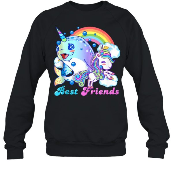 Horned Narwhal And Unicorn Best Friends shirt