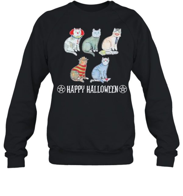 Horror Movie Character Cat Happy Halloween shirt