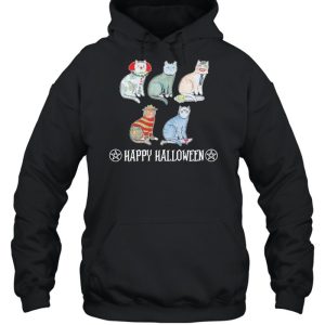 Horror Movie Character Cat Happy Halloween shirt 3