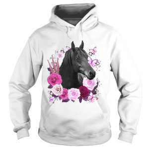 Horse Black Rose Butterfly shirt 1