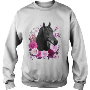 Horse Black Rose Butterfly shirt