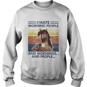 Horse Drinking Coffee I Hate Morning People And Mornings And People Vintage shirt 2