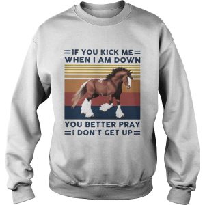 Horse If You kick me When I am down you better pray I dont get up Vintage retro shirt