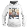 Horse My therapist eats hay vintage retro shirt