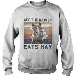 Horse My therapist eats hay vintage retro shirt 2