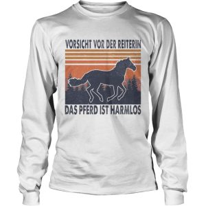 Horse Vorsicht Vor Der Reiterin Das Pferd Ist Harmlos Vintage Retro shirt 2