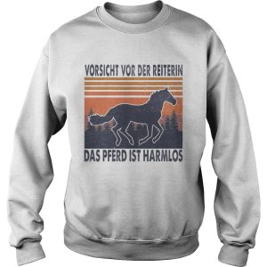 Horse Vorsicht Vor Der Reiterin Das Pferd Ist Harmlos Vintage Retro shirt 3