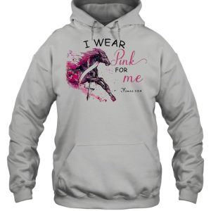 Horse breast cancer I wear pink for me shirt 3