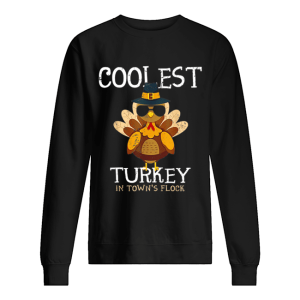 Hot Kids Coolest Turkey In The Town’s Flock Thanksgiving boys shirt