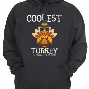 Hot Kids Coolest Turkey In The Town's Flock Thanksgiving boys shirt 3