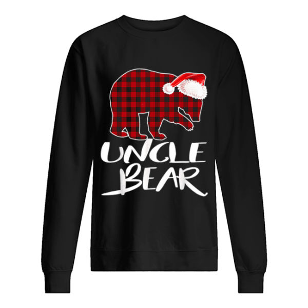 Hot Uncle BEAR Red Plaid Christmas Pajama Matching Family Gift shirt