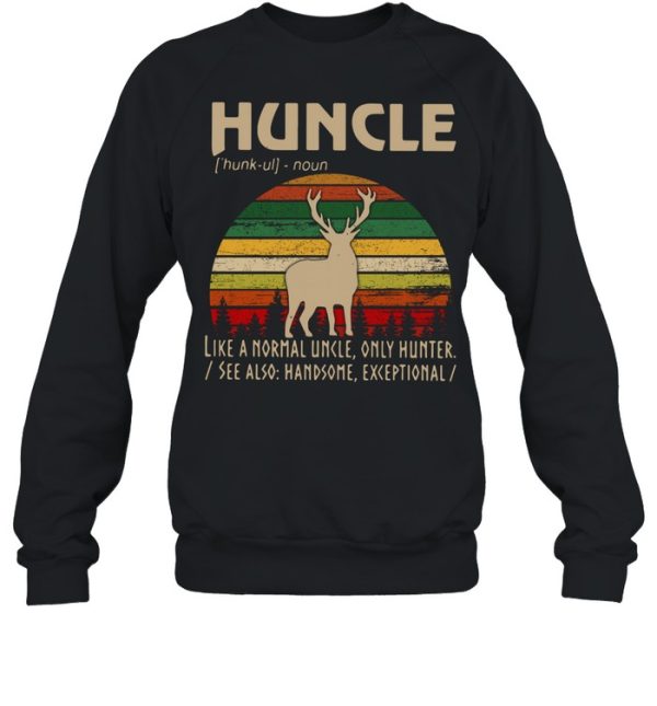 Huncle like a normal uncle only hunter vintage sunset shirt