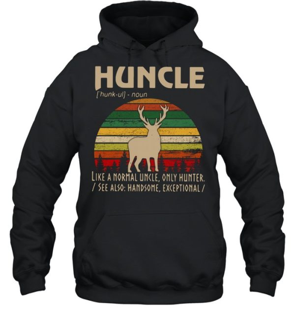 Huncle like a normal uncle only hunter vintage sunset shirt