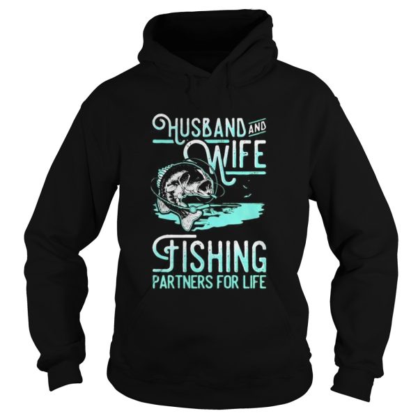 Husband and wife fishing partners for life black shirt