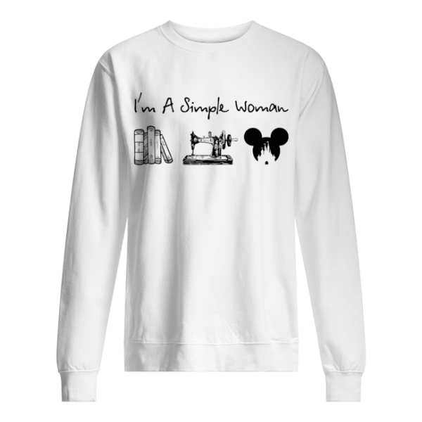 I’m A Simple Woman Book Sewing Mickey Mouse shirt