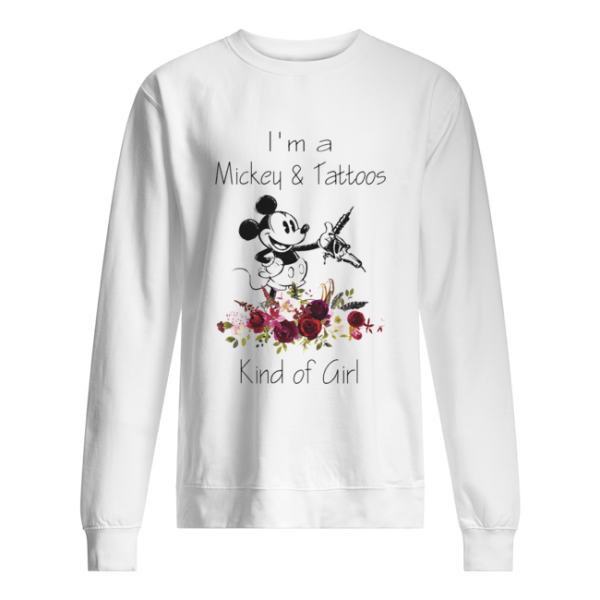 I’m a mickey and tattoos kind of girl flowers shirt