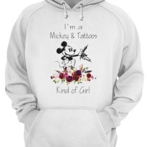 I'm a mickey and tattoos kind of girl flowers shirt 3