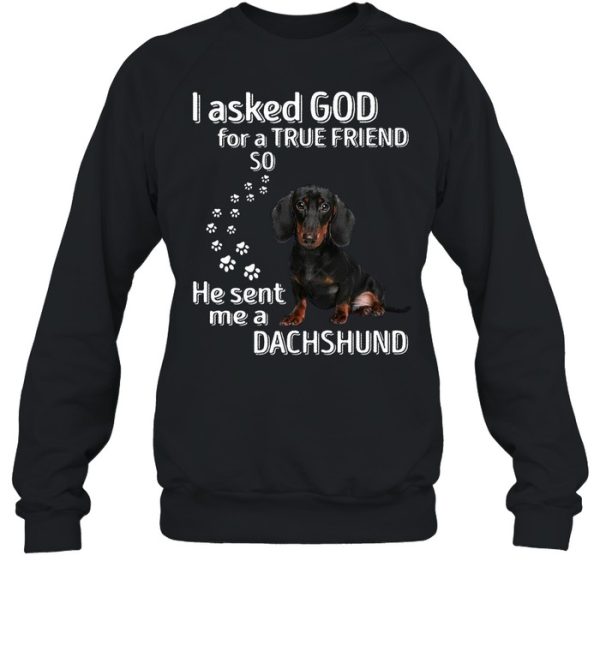 I Asked God For A True Friend So He Sent Me A Dachshund shirt