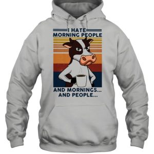 I Hate Morning People And Mornings And People Cow Vintage Shirt 3