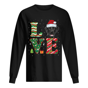 I Love Black Labrador Christmas Santa Hat Gift shirt 1