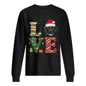 I Love Black Labrador Christmas Santa Hat Gift shirt 2