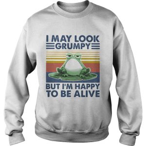 I May Look Grumpy But Im Happy To Be Alive Frog Vintage Retro shirt