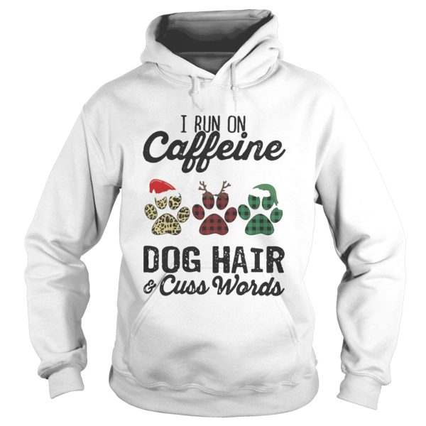 I Run Caffeine Dog Hair Cuss Words Hat Santa Xmas shirt