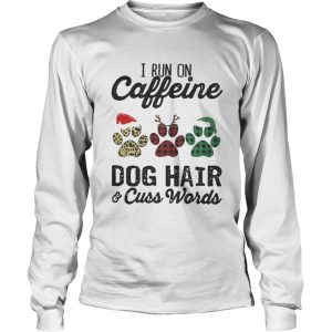 I Run Caffeine Dog Hair Cuss Words Hat Santa Xmas shirt