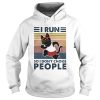 I Run So I Dont Choke People Cat Vintage Retro shirt