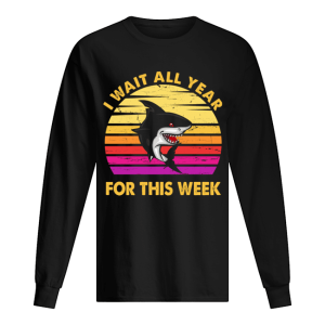 I Wait All Year For This Week Retro Vintage Shark T-Shirt