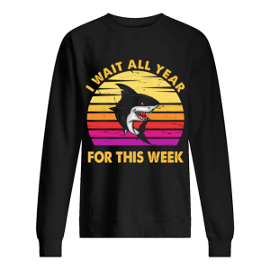 I Wait All Year For This Week Retro Vintage Shark T-Shirt