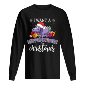 I Want A Hippopotamus For Christmas Hippo Gift Xmas Pajama shirt 1