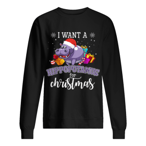 I Want A Hippopotamus For Christmas Hippo Gift Xmas Pajama shirt 2