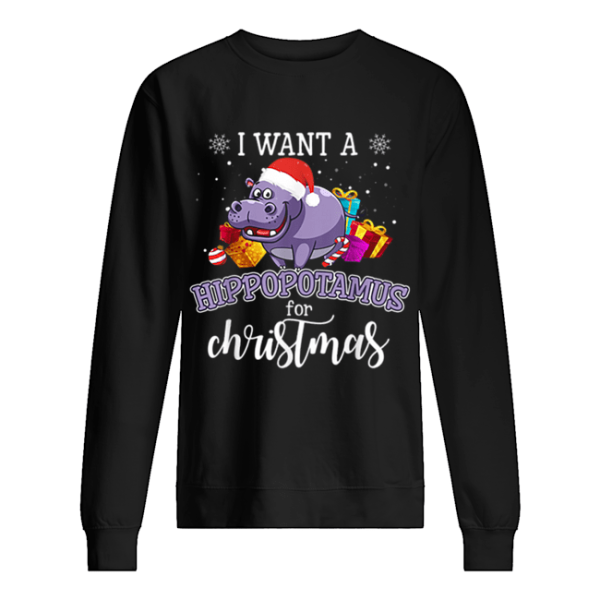 I Want A Hippopotamus For Christmas Hippo Gift Xmas Pajama shirt