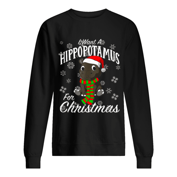 I Want A Hippopotamus For Christmas Shirt Xmas Hippo T-Shirt