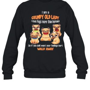 I am a grumpy old lady I love Pugs more than humans shirt 2