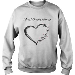 I am a simple woman heart snowboard wine paw dog camping shirt 3