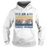 I am a simple woman mickey mouse coffee and paw dog vintage retro shirt