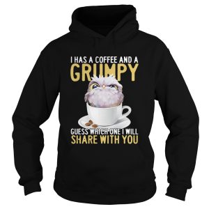 I has a coffee and a grumpy guess which one I will share with you owl shirt 1