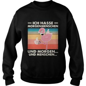 ICH HASSE MORGENMENSCHEN UND MORGEN UND MENSCHEN FLAMINGO VINTAGE RETRO shirt 2