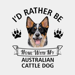 Id rather stay home with my Australian Cattle Dog T shirt 2