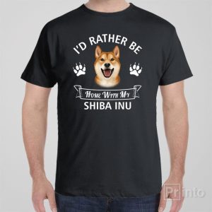 I’d rather stay home with my Shiba Inu – T-shirt