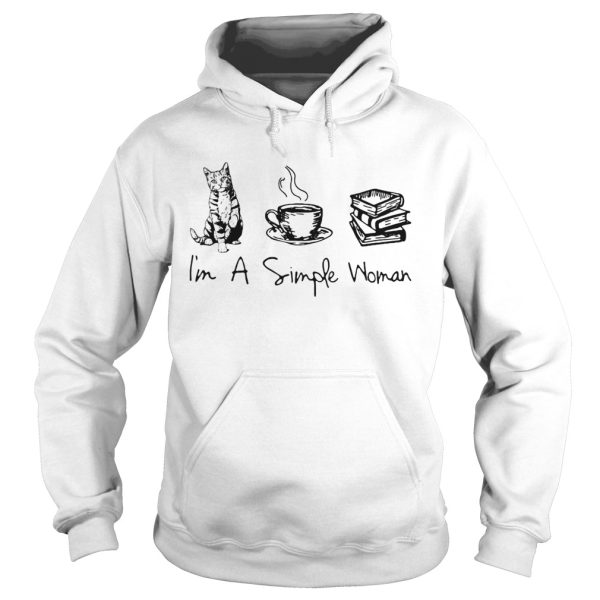 Im A Simple Woman Cat Cup Tea Book shirt