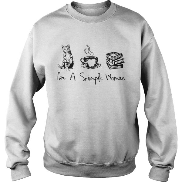 Im A Simple Woman Cat Cup Tea Book shirt