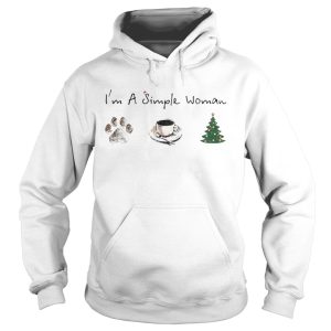 Im A Simple Woman Dog Paw Coffee And Tree Christmas Shirt 1