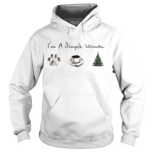 Im A Simple Woman Dog Paw Coffee And Tree Christmas ShirtCopy 1