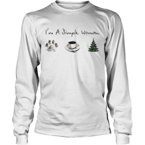 Im A Simple Woman Dog Paw Coffee And Tree Christmas ShirtCopy 2