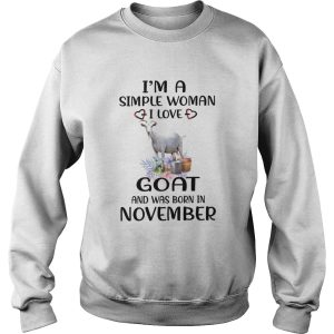 Im A Simple Woman I Love Goat And Was Born In November shirt 3