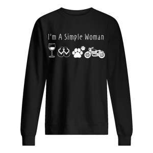 Im A Simple Woman Loves Motorcycle Dog Wine T Shirt 2